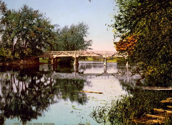 Concord river and old bridge